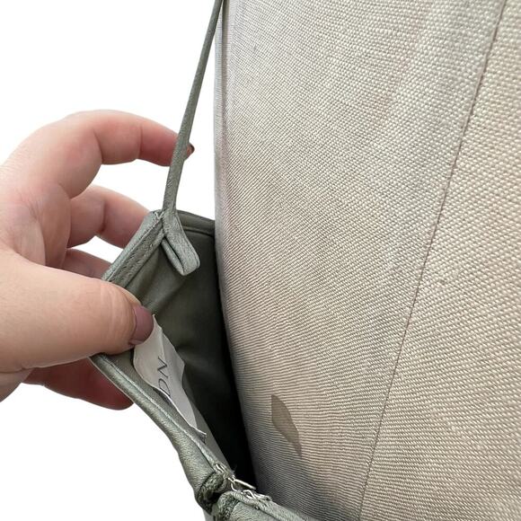 BHLDN Cali Satin Cowl-Neck Midi Slip Dress Moss Green Size US 4 - Picture 12 of 16